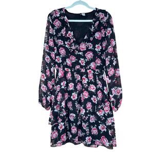 Divided H&M Cottagecore Fairycore Whimsigoth Floral Ruffle Dress Size 12